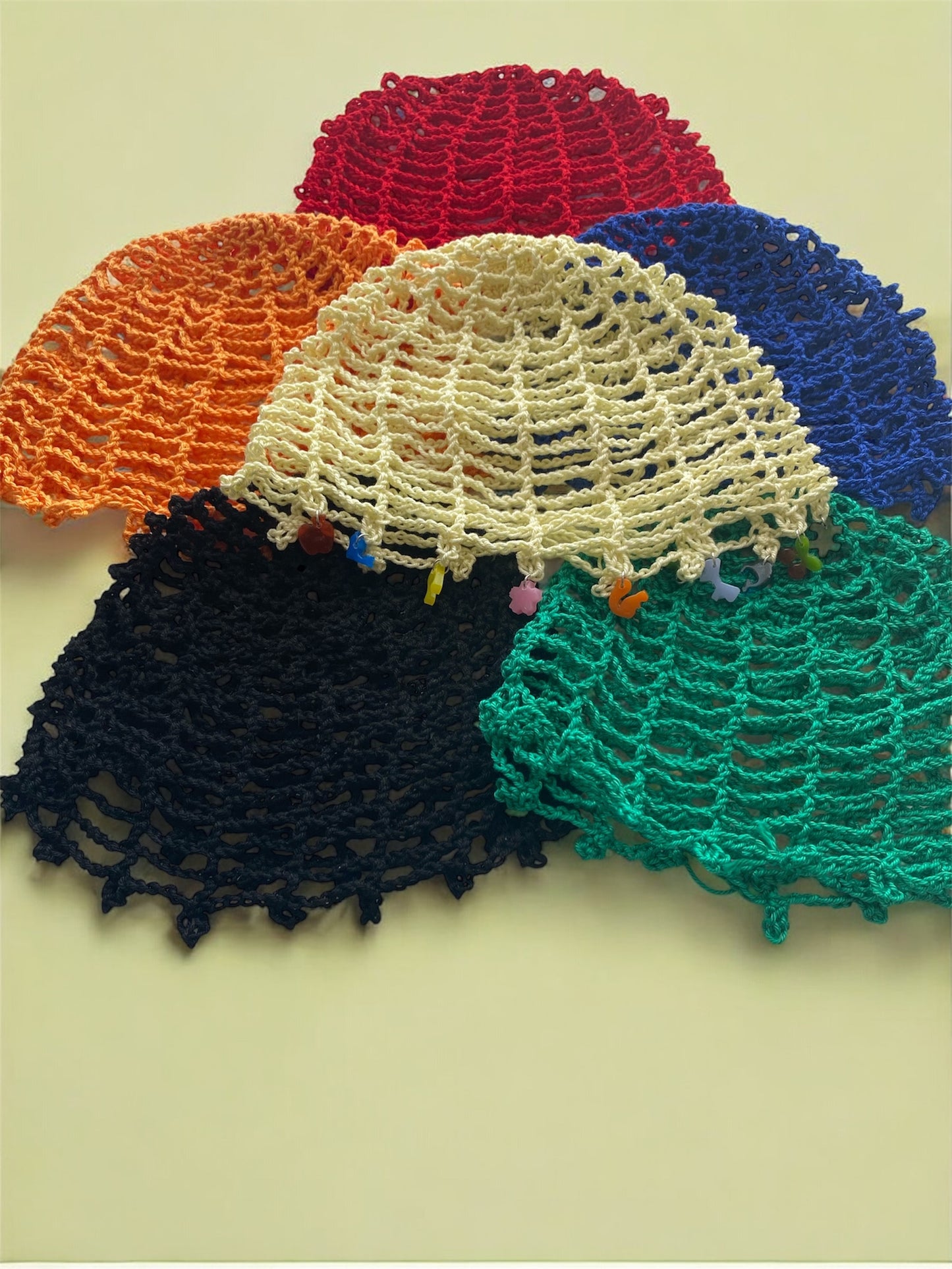 Handmade Crochet Mesh Hats | Colorful Lightweight Skull Beanies | Summer Lace Hair Cover | Festival Cap | Protective Style Accessory