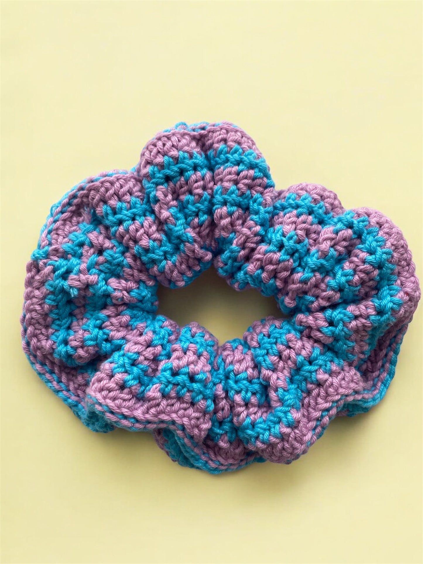 Colorful Handmade Crochet Scrunchies | Soft Stretch Hair Accessories | Y2K, Retro, Festival Hair Ties