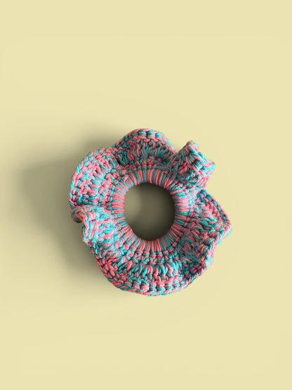 Handmade Duo-Tone Crochet Ruffle Scrunchies