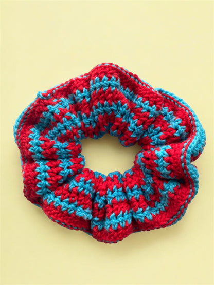 Colorful Handmade Crochet Scrunchies | Soft Stretch Hair Accessories | Y2K, Retro, Festival Hair Ties