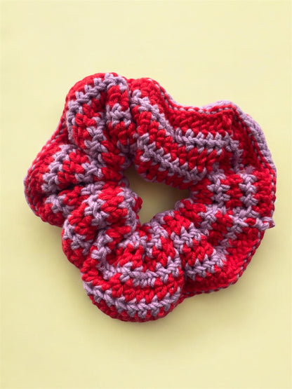 Handmade Stripes Crochet Scrunchies