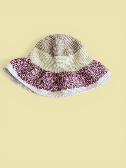 Handmade Crochet Bucket Hat | Long Brim Summer Headwear | Statement Hair Accessories