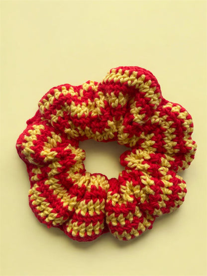 Colorful Handmade Crochet Scrunchies | Soft Stretch Hair Accessories | Y2K, Retro, Festival Hair Ties