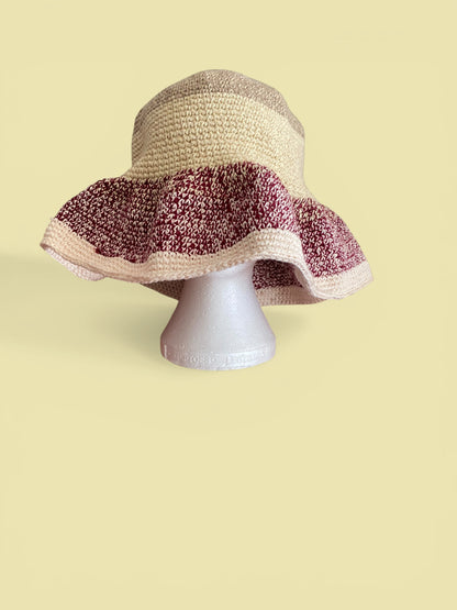 Handmade Crochet Bucket Hat | Long Brim Summer Headwear | Statement Hair Accessories