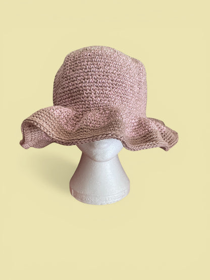 Handmade Crochet Bucket Hat | Long Brim Summer Headwear | Statement Hair Accessories