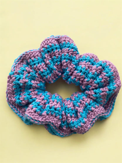 Colorful Handmade Crochet Scrunchies | Soft Stretch Hair Accessories | Y2K, Retro, Festival Hair Ties