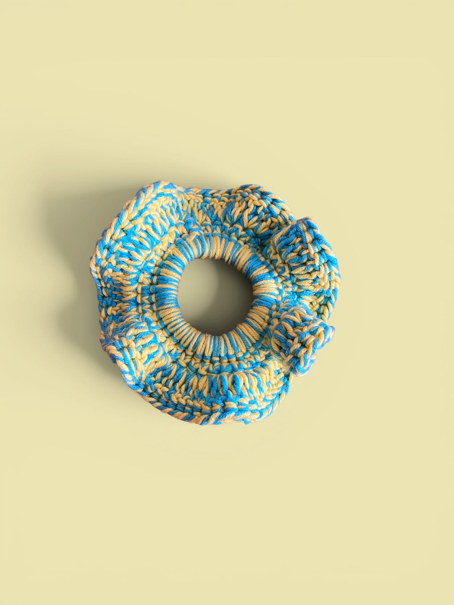 Handmade Duo-Tone Crochet Ruffle Scrunchies