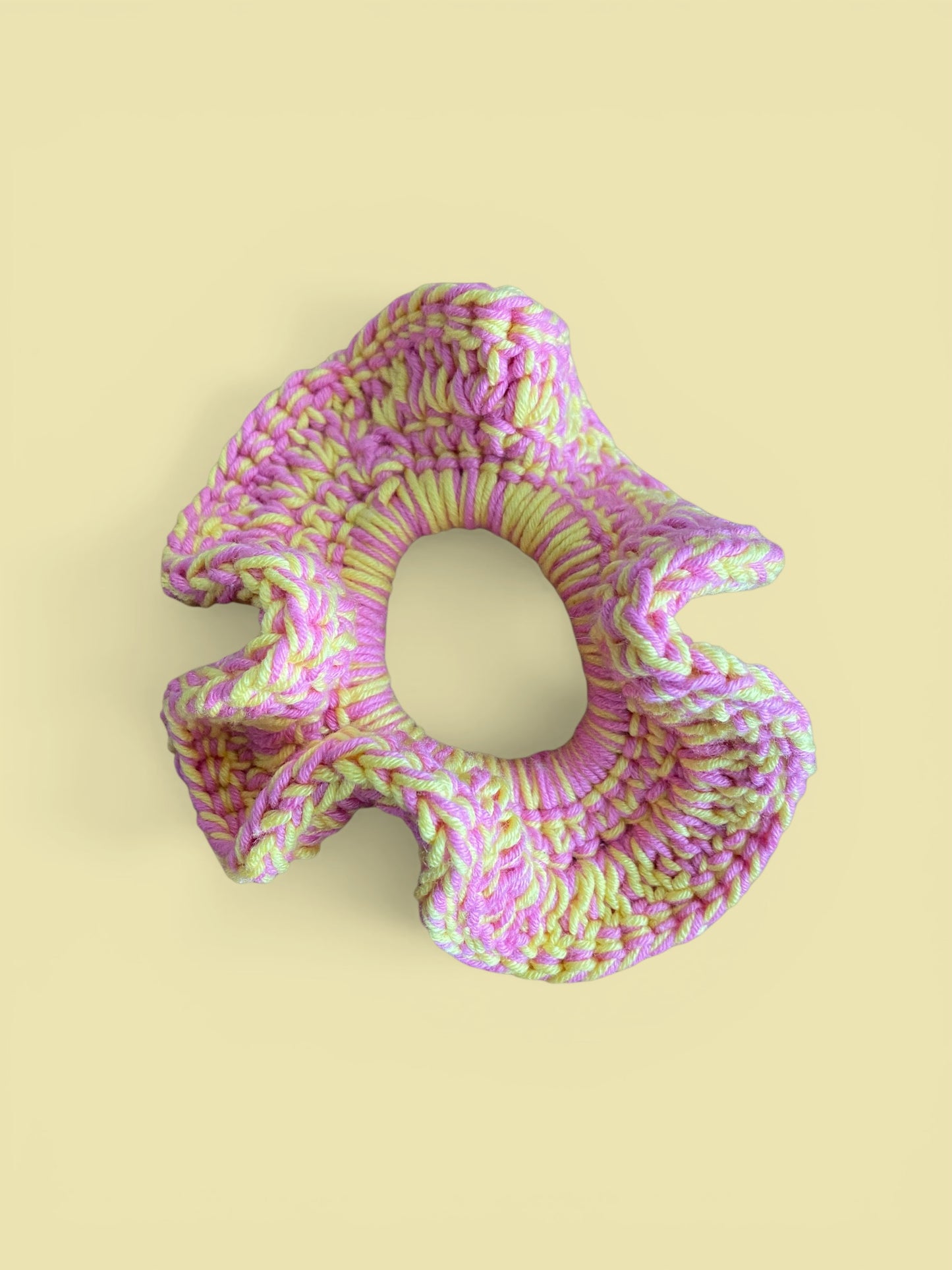 Handmade Duo-Tone Crochet Ruffle Scrunchies