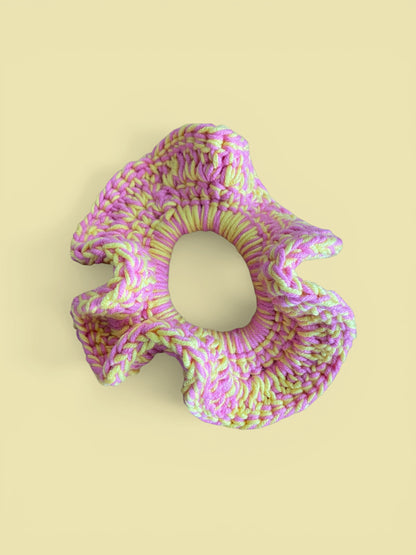 Handmade Duo-Tone Crochet Ruffle Scrunchies