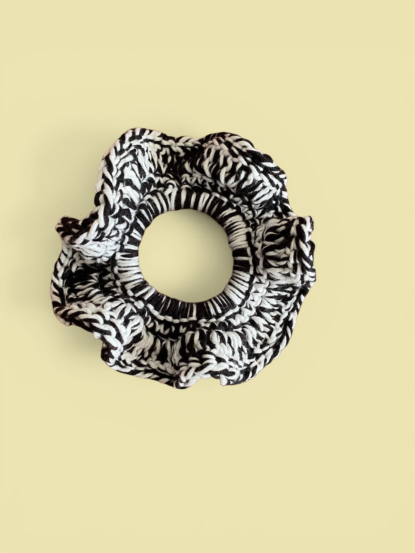 Handmade Duo-Tone Crochet Ruffle Scrunchies