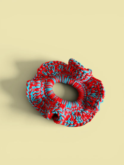 Handmade Duo-Tone Crochet Ruffle Scrunchies