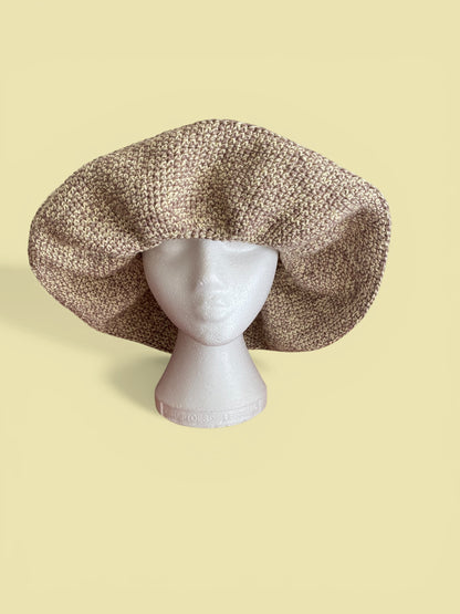 Handmade Crochet Bucket Hat | Long Brim Summer Headwear | Statement Hair Accessories