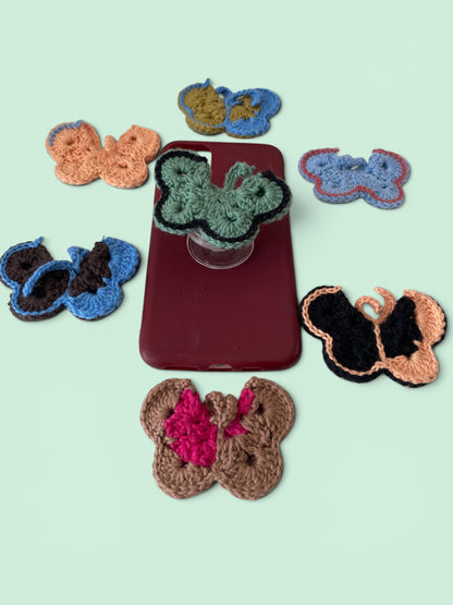 Handmade Butterfly Phone Grip | Crochet Tech Accessories