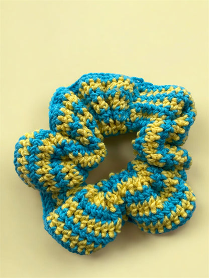 Colorful Handmade Crochet Scrunchies | Soft Stretch Hair Accessories | Y2K, Retro, Festival Hair Ties