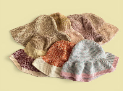 Handmade Crochet Bucket Hat | Long Brim Summer Headwear | Statement Hair Accessories
