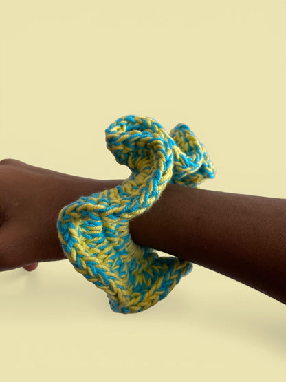 Handmade Duo-Tone Crochet Ruffle Scrunchies