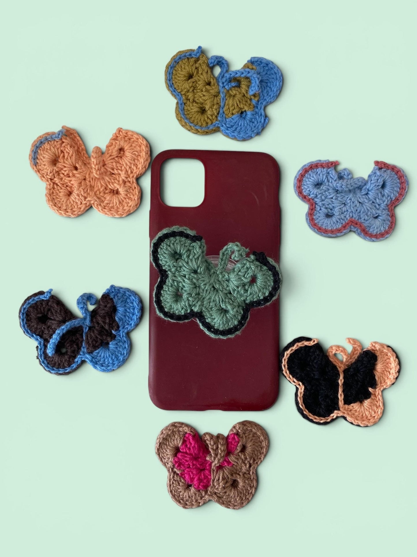 Handmade Butterfly Phone Grip | Crochet Tech Accessories