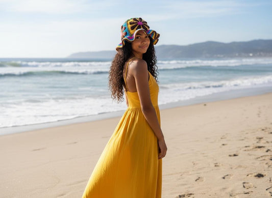 Handmade Crochet Bucket Hat | Vintage Inspired Summer Accessories | 70’s Retro Style Daisy Headwear
